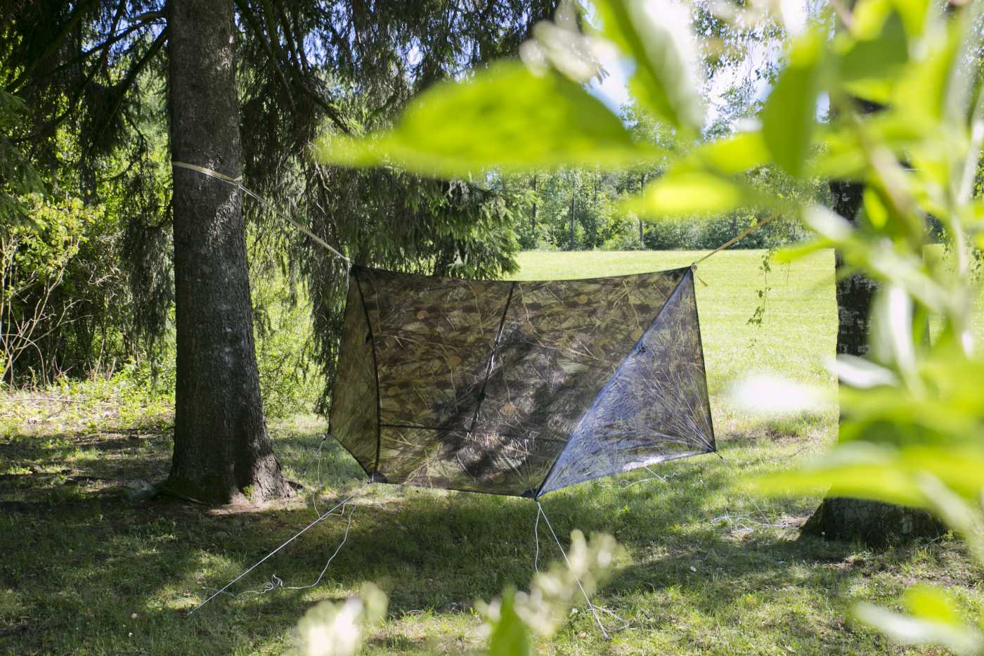 The 90 Degree Tarp-Tent is available in camo, too
